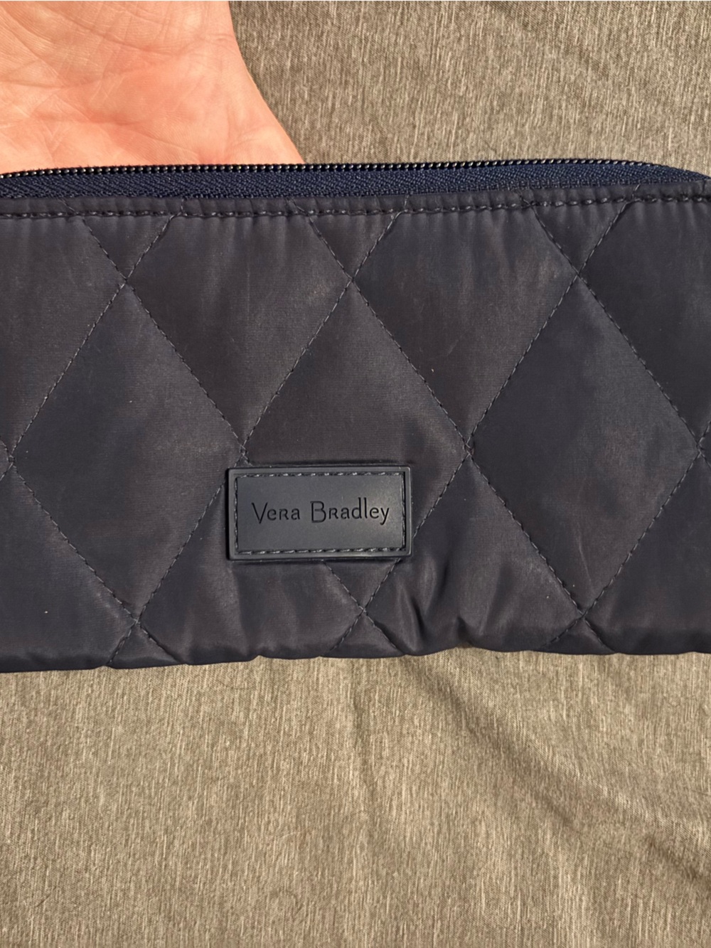 Vera Bradley Quilted Navy Toiletry Pouch for Men